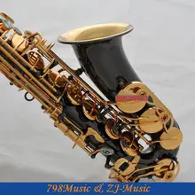 Черный лак золотой и золотой колокольчик альтовый саксофон Ми-бемоль высокий F# ключ-Abalone Bottons