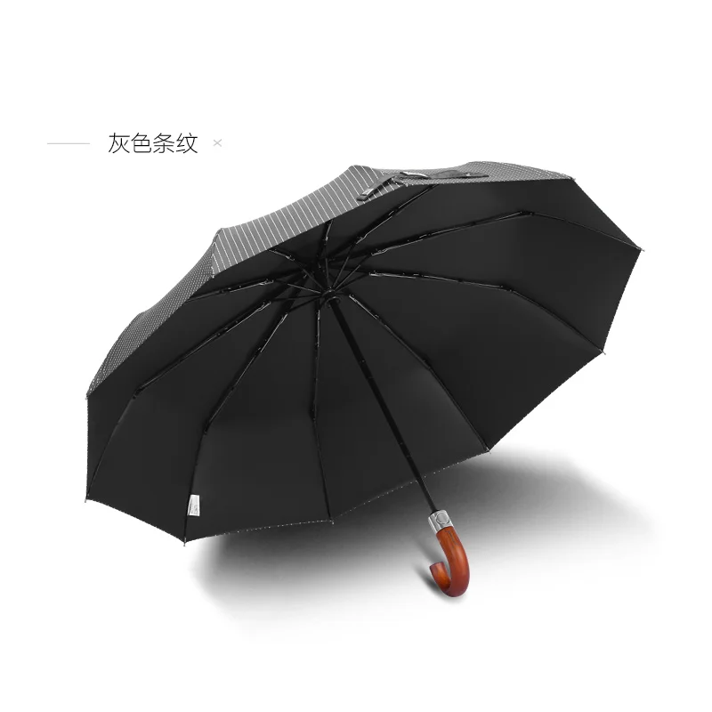 Windproof Umbrella with Wooden Handle for Men, Large Rain, Quality, Classic Business Umbrellas, 10K, ,