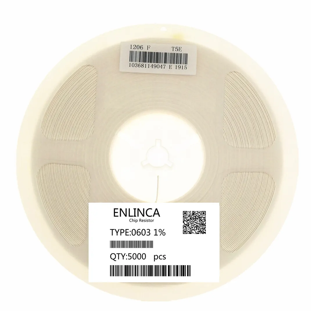 ENLINCA 5000 шт. 0603 1% smd резистор проволочного чипа резисторы 0R-10M 1/10 Вт 22R 47R 100R 220R 150R 1 M 62 K 91 K 3,9 K 6,8 K