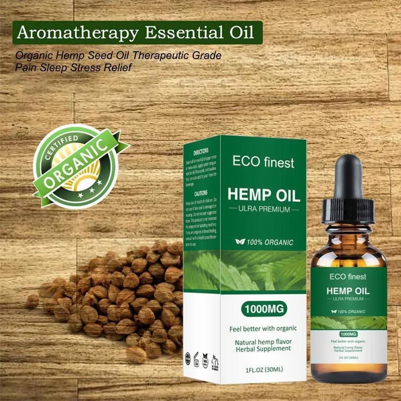 

30 ml Natural Organic Hemp Oil Relieves Pain And Improve Sleep Essential Oils Body Skin Care Massage Spa Health Care Top Product
