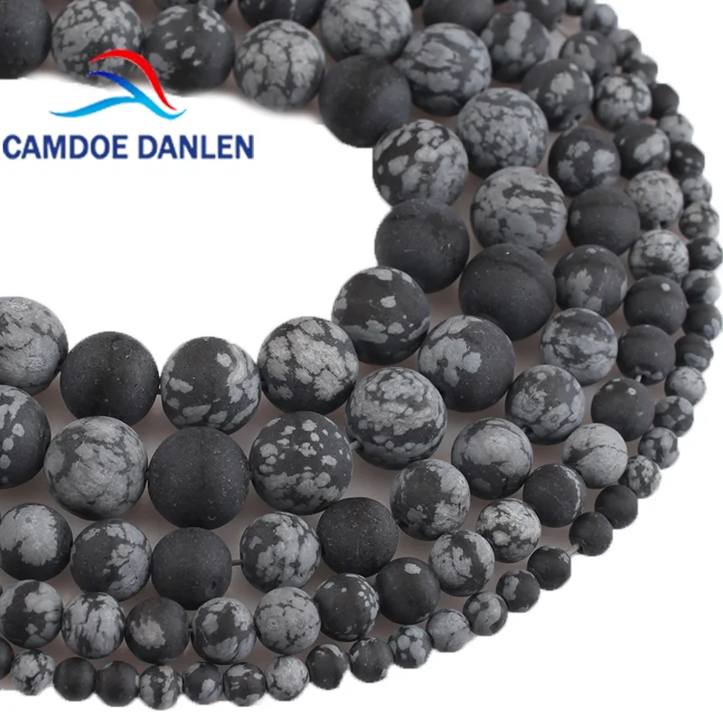 

Natural Stone Beads Matte Snowflake Stone Round Loose Beads 4/6/8/10/12mmFor Bracelets Necklaces Jewelry diy Making