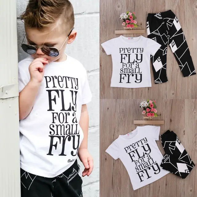 Boutique Kids Clothing 2pc Toddler Kids Baby Boy T Shirt Tops Pants