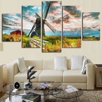 

5 pcs/set DIY 5d diamond Painting cross stitch windmill,full square canvas diamond embroidery,diamond mosaic stickers home decor