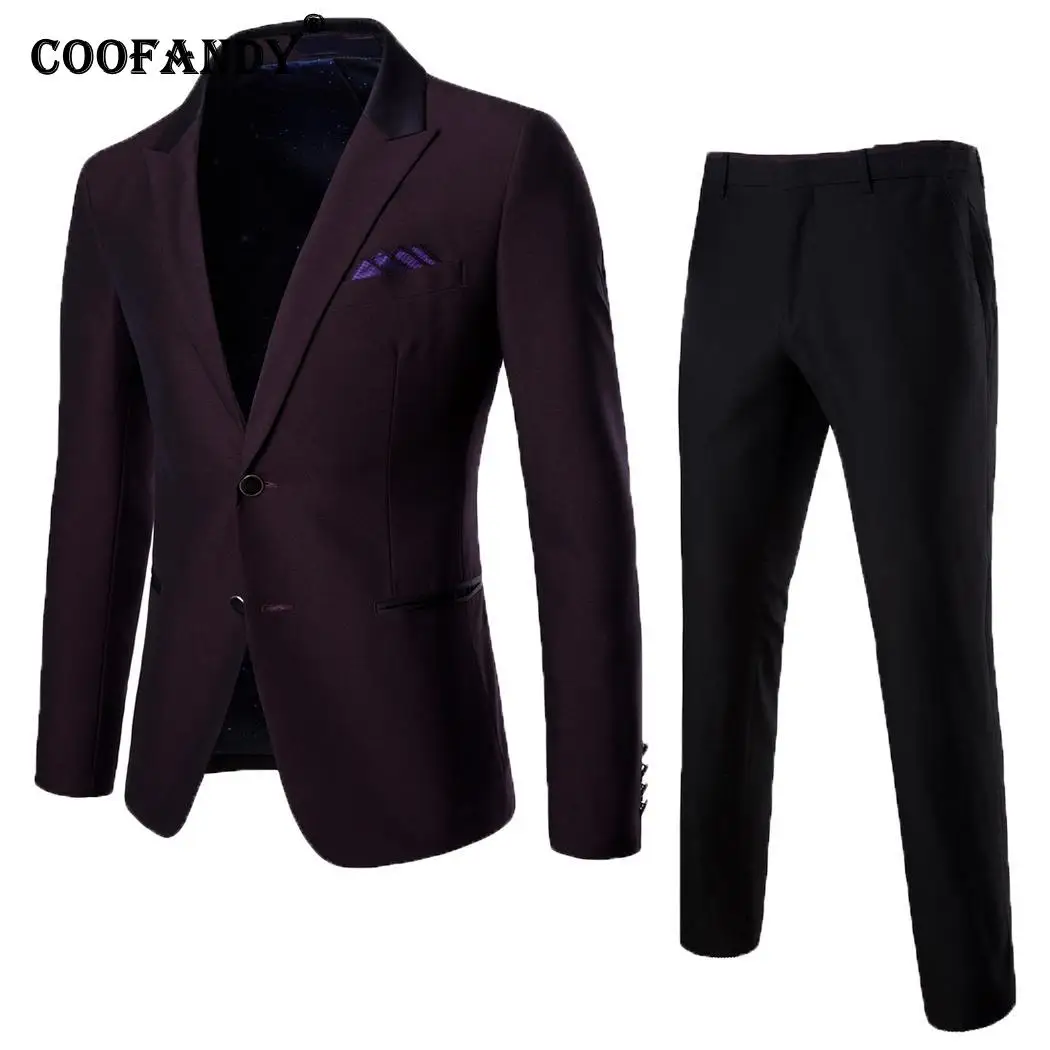 

Men Casual Notched Collar Long Sleeve Solid Button Pocket Blazer Pants Suit Full length Zip Spring, Autumn