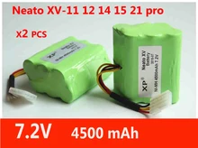 2 pcs 7.2v 4500mAh battery pack for Neato XV-21 XV-11 XV-14 XV-15 robot vacuum cleaner parts neato xv battery signature pro