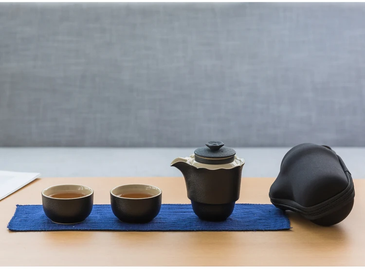 TANGPIN черная посуда керамическая чайник с 2 чашками чайные наборы портативный чайный набор для путешествия