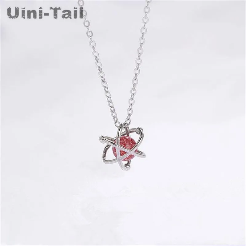 

Uini-Tail hot new 925 sterling silver original Xinghai strawberry crystal necklace simple jewelry girlfriends birthday gift