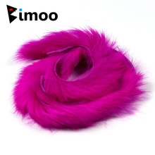 Bimoo tiras de pelo de coelho, 2 peças, 5mm, largura, para mosca, material streamer
