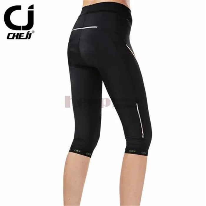 CHEJI Women Black good breathable Cycling Capri pant Bike Bicycle outdoor sport Shorts CHEJI Women Black good breathable Cycling Capri pant Bike Bicycle outdoor sport Shorts