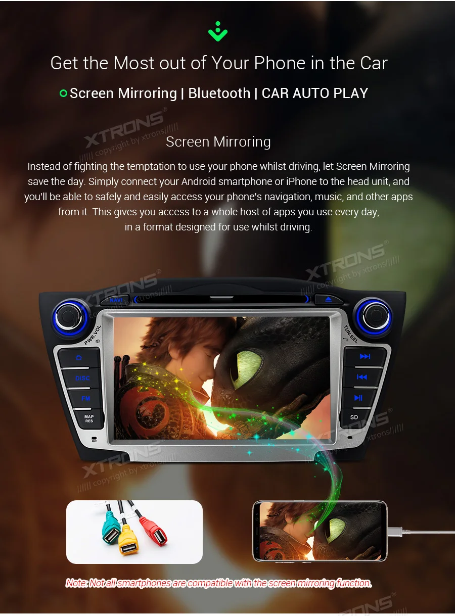 Top 7" Android 9.0 Pie OS Car DVD Multimedia GPS Radio for Hyundai Tucson 2009-2015 & ix35 2009-2015 with Car Play Function Support 10