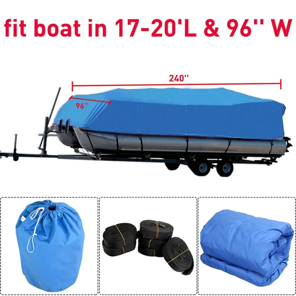Универсальный 600D Оксфорд водостойкие покрытием ткань тяжелых Trailerable чехол для Понтонной лодки хранения инструментальные принадлежности