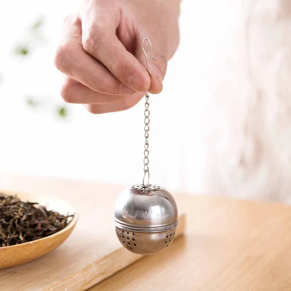 

Stainless Steel Ball Infusion Device Tea Strainer Net Sieve With Hook Loose Tea Spice Home Kitchen Accessories