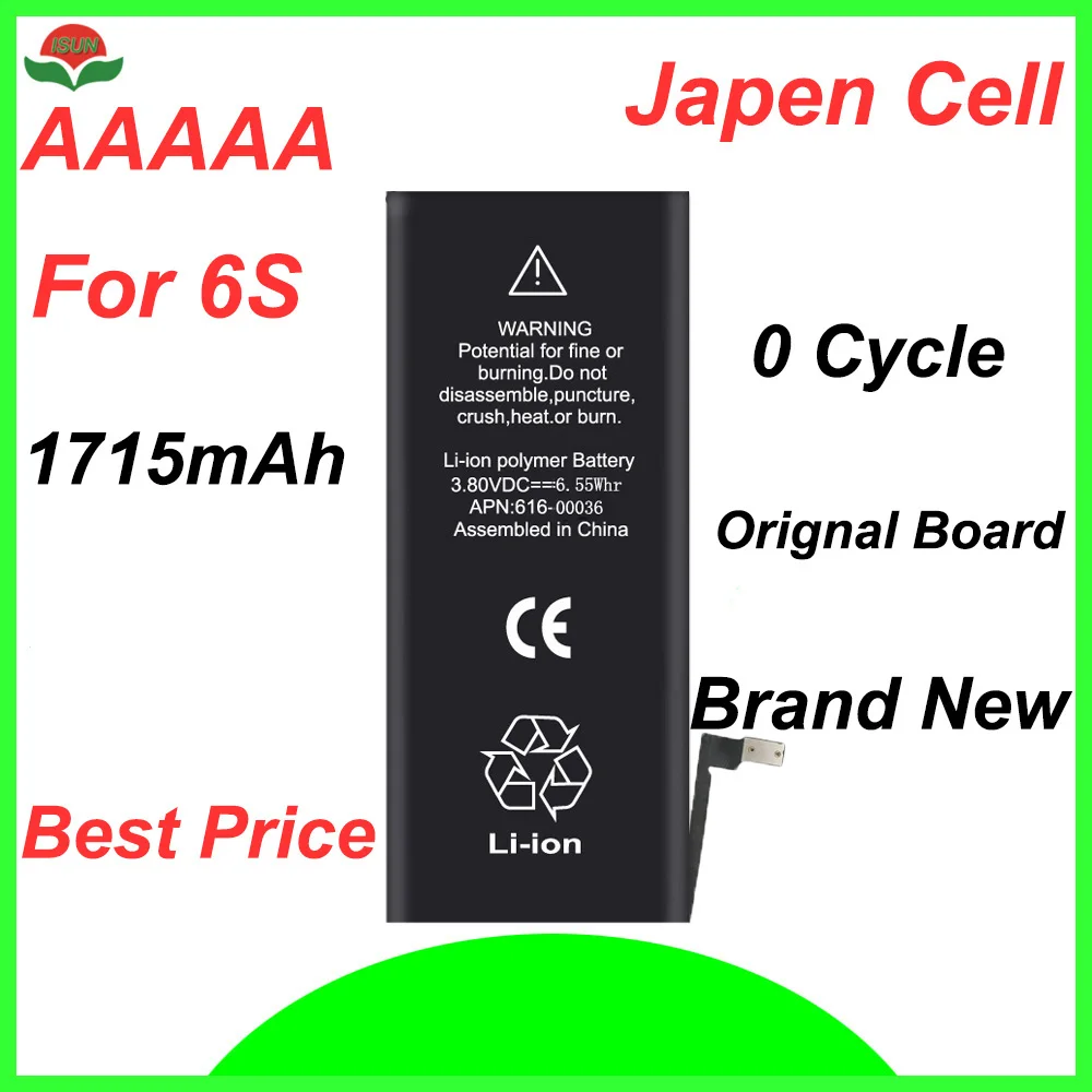 ISUN original quality 0 cycle mobile battery for iPhone