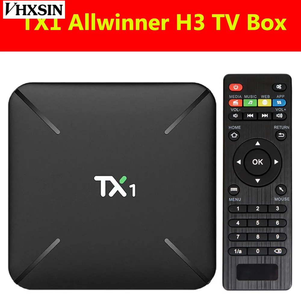 VHXSIN 2 шт./лот TX1 Allwinner H3 TV Box Android 7 1 Smart Гб ram 8 rom Quad Core 3D 4K Поддержка H.265|ТВ-приставки и