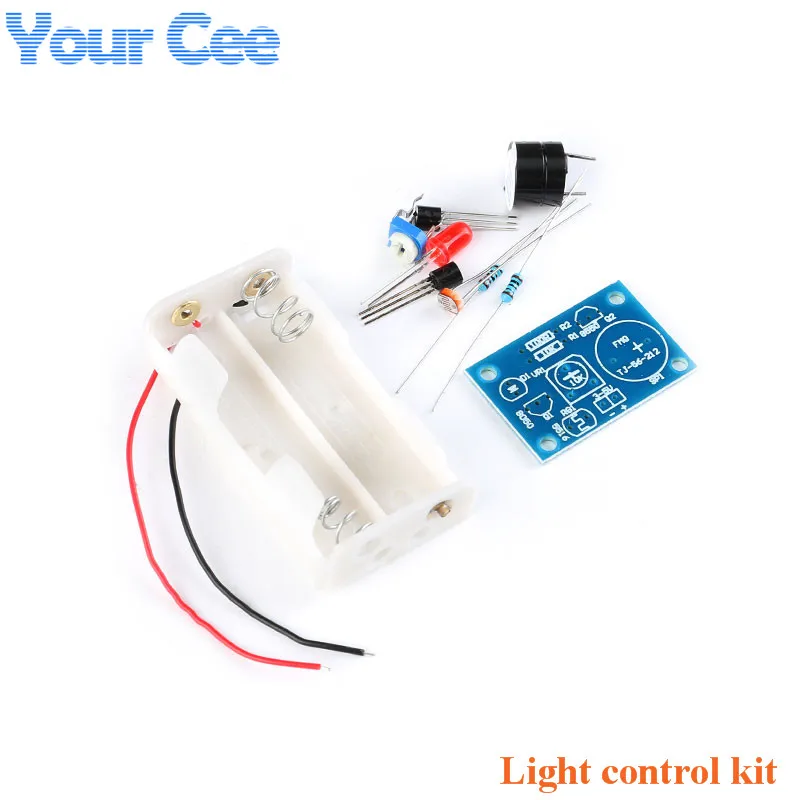 

DIY Electronic Kit Photosensitive Sound Suit Light Alarm Electronic Circuit Kit Detect Ambient Light With Battery Case