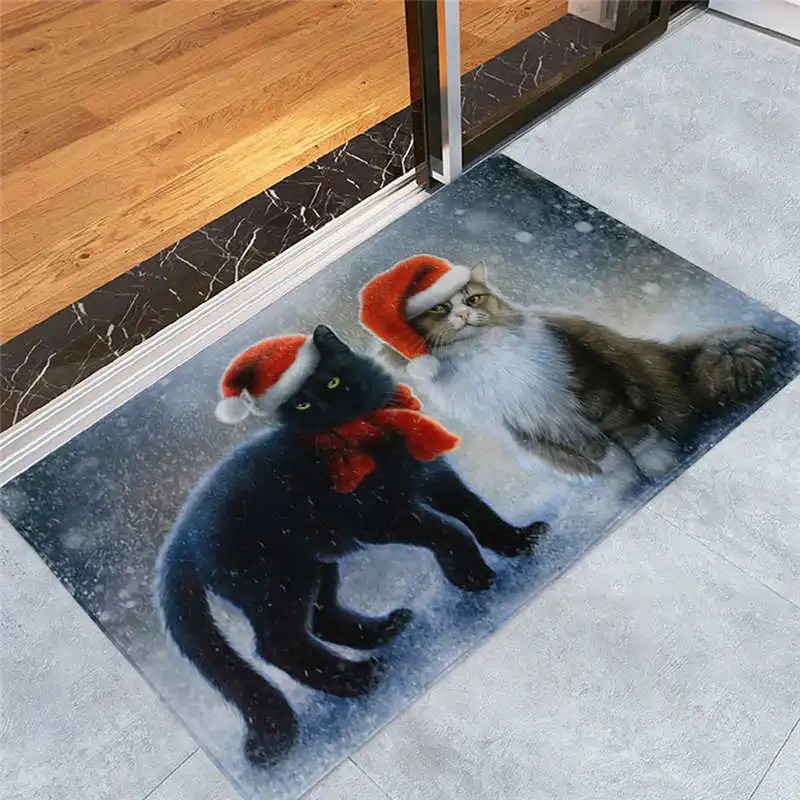 Merry Christmas Welcome Doormats Indoor Home Carpets Decor 40x60CM removable decor solution good slip resistance #2n21 (5)