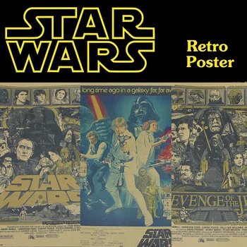 

Vintage Star Wars Movie Poster Retro Wall art sticker Old home Decoration painting posters bar cafe picture 42x30cm