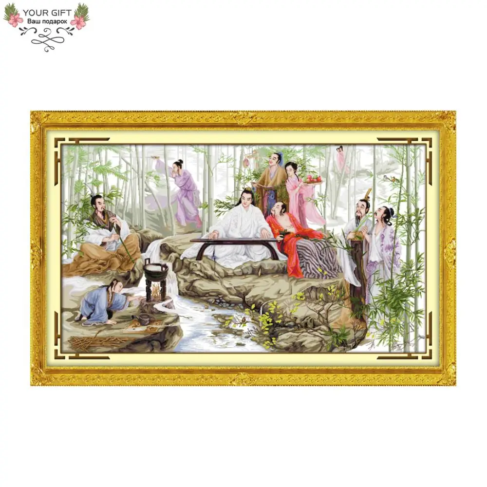 

Joy Sunday Free Shipping Counted and Stamped Watching Bamboo Embroidery Chinese Cross Stitch kits for Home Decoration R174