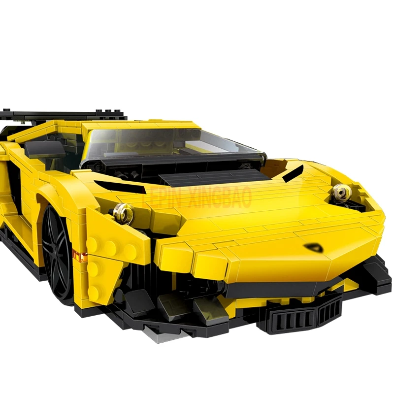 Блок xingbao 03008 оригинальная серия MOC Technic комплект гоночных автомобилей с желтой