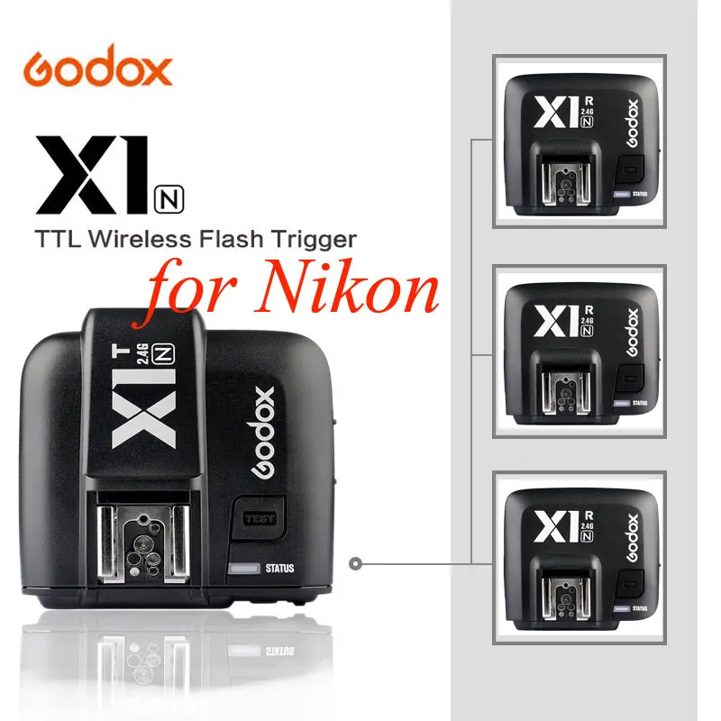 

Godox X1N TTL 2.4 G Wireless Transmitter + 3 x Receiver Kit For Nikon D800 D3X D3 D2X D2H D1H D1X D700 D300 D200 D100 Flash