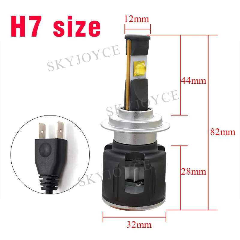 SKYJOYCE 1 Set H7 60W 6000LM ETI-70 Lens Chips H4 H11 HB3 HB4 H7 E70 Car LED Headlight Front Lamp Bulb 6000K White Auto Headlamp (5)