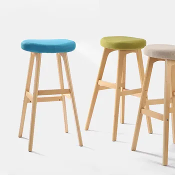 

Solid wood bar stool creative bar chair high chair European fashion bar stool wooden front high stool