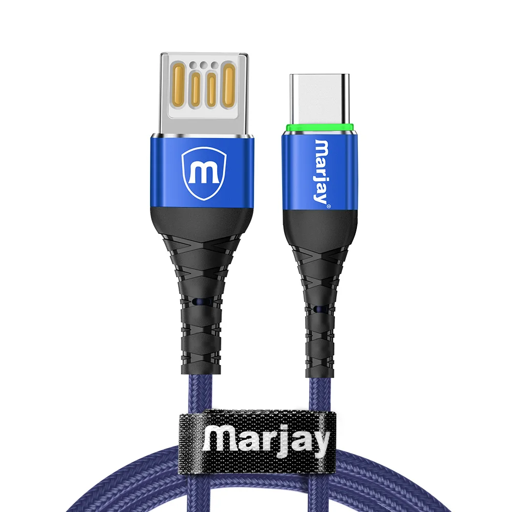 Marjay usb type C кабель 2.4A Быстрая зарядка USB C кабель для samsung S8 S9 S10 plus Xiaomi mi9 huawei P30 pro type-C шнур зарядного устройства