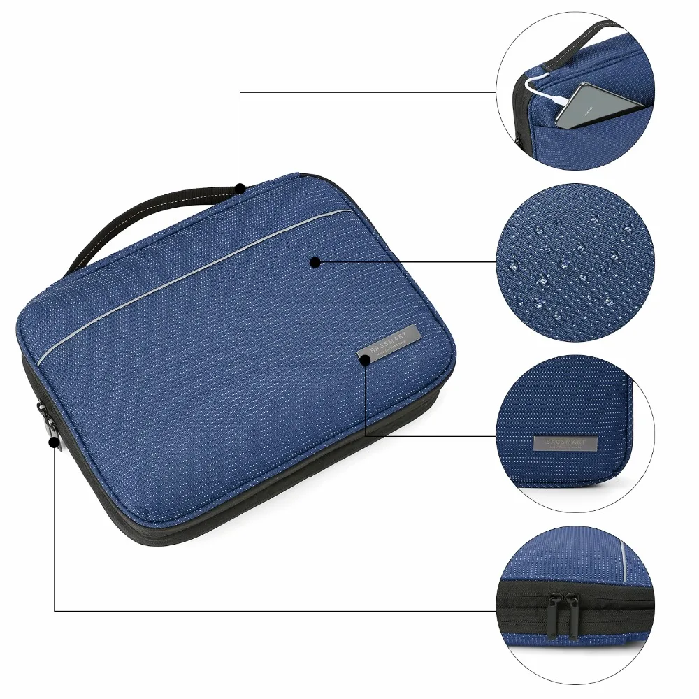 BAGSMART Double Layer Travel Electronics Cases Cable Organizer Travel Electronic Accessories Bags Charger Wire Organizer Bags