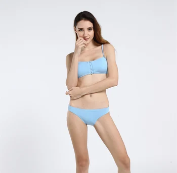 

Women's Halter Neck Black Navy Blue Fuchsia Briefs Bikini Swimwear - Solid Colored BasicS M L Black / Sexy