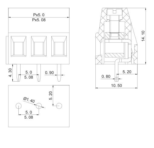 100 шт. KF128-5.0-3P PCB винт Клеммная колодка Разъем KF128-3P KF128 винт 3Pin шаг 5,0 мм прямое соединение Клеммная колодка