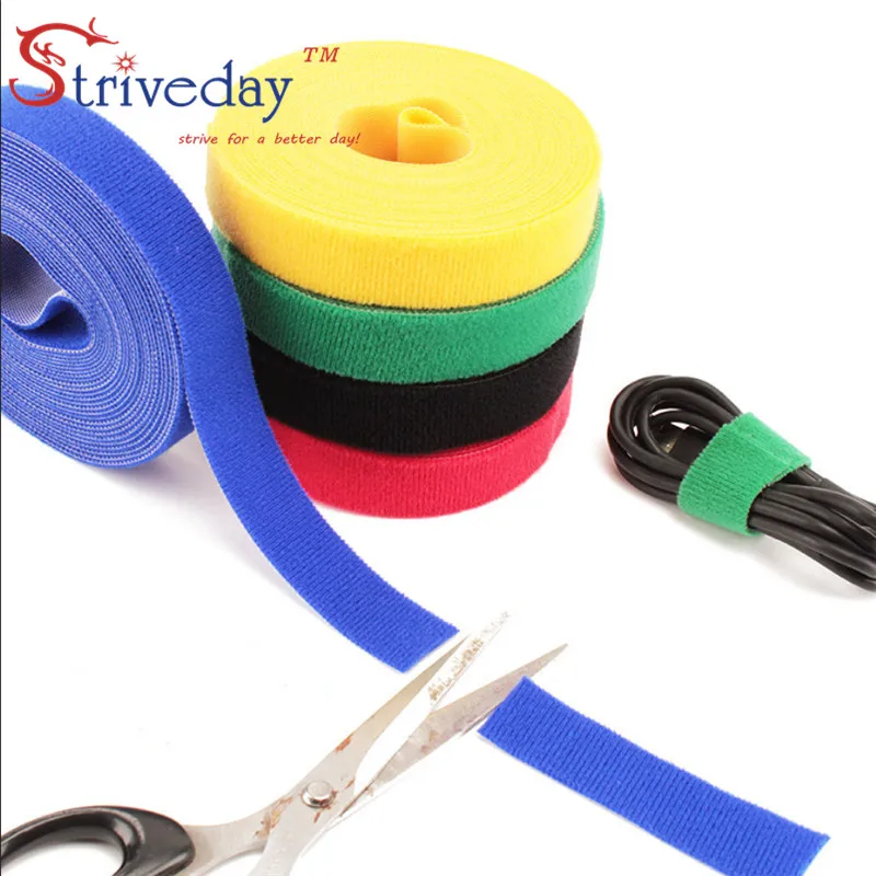 

5 Meters/roll Width 3 cm magic sticker nylon cable ties reusable wire management cable ties 6 colors to choose from DIY