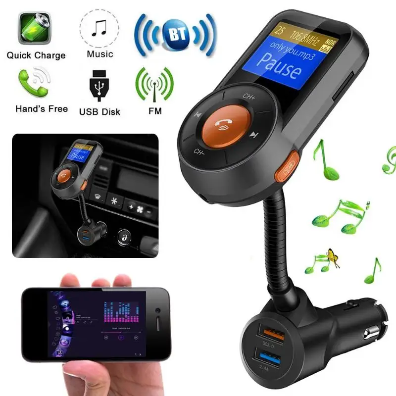 1 шт. Bluetooth комплект громкой связи fm передатчик MP3 плеер приложение автомобильный