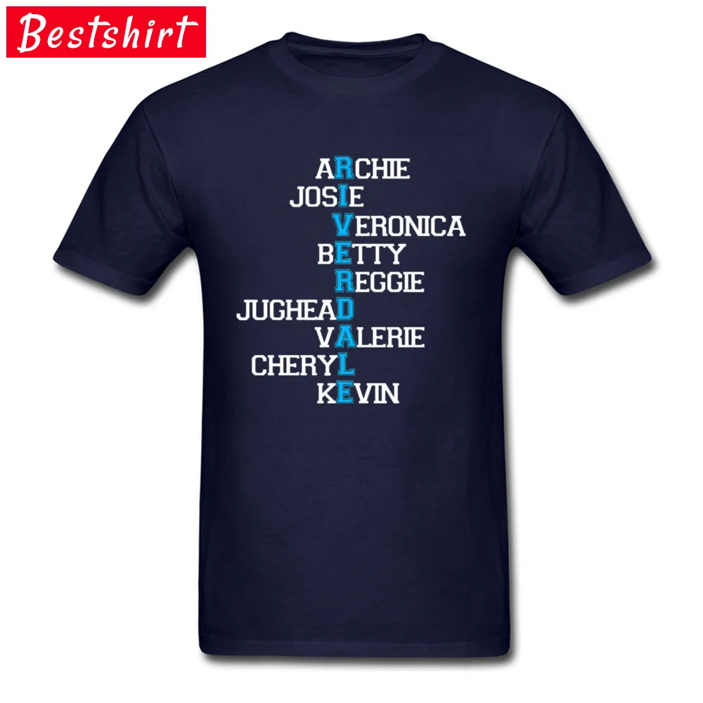 CustomCustom Short Sleeve Tops Shirt Thanksgiving Day 2018 Hot Sale Round Collar 100% Cotton T-Shirt Men T Shirts Riverdale C  Riverdale C navy