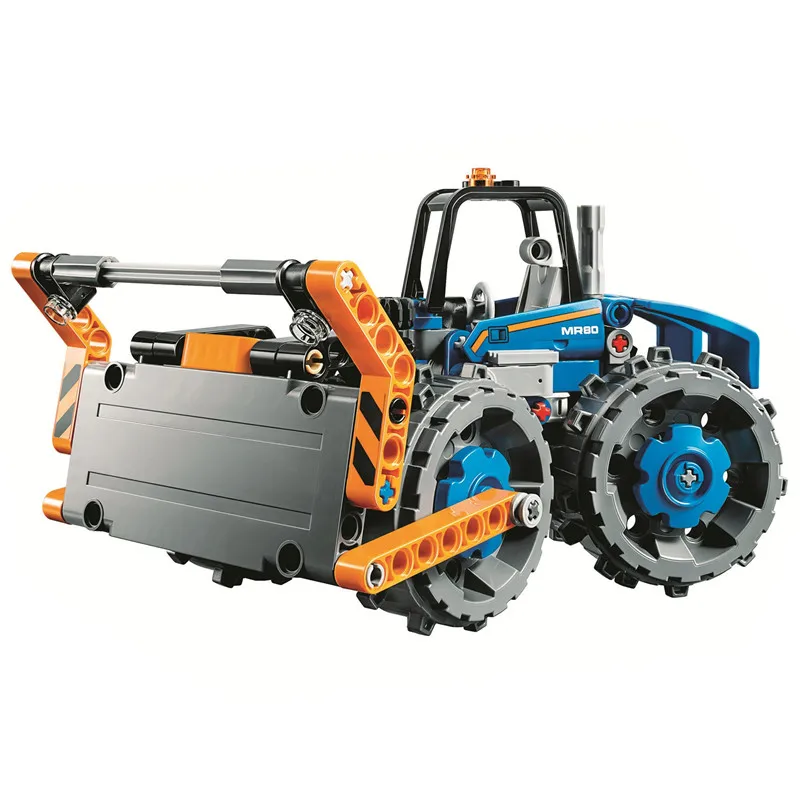 Technic 2 в 1 бульдозер уплотнитель строительные блоки комплекты кирпичей