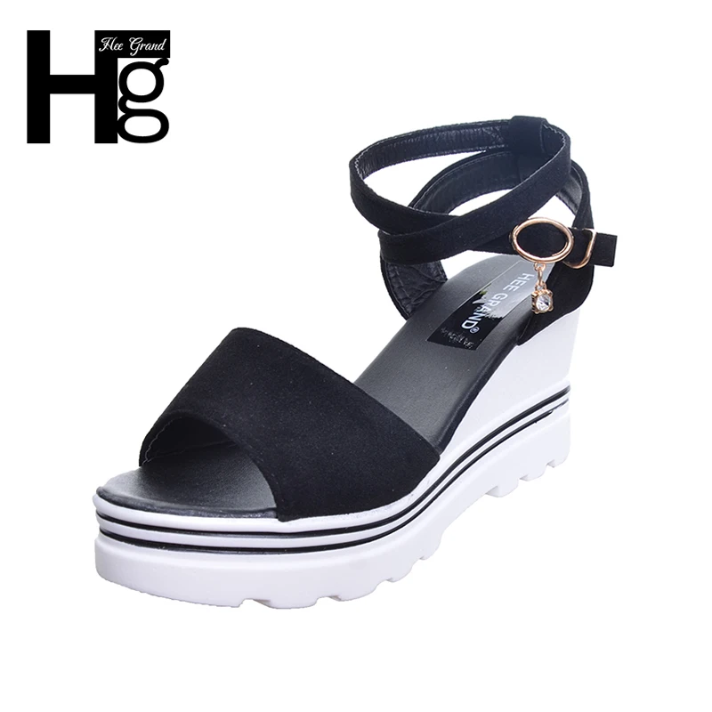 HEE GRAND Korean Women Wedge Sandals 2017 New Summer Open Toe Fashion ...