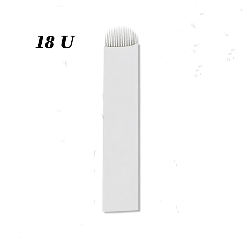 50 PCS 18 pin microblading U Shape Tattoo Needles Eyebrow Embroidery Blade For 3D eyebrow Microblading Manual Tattoo Pen