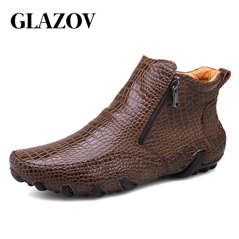 Новинка 2019 осенне зимние модные мужские ботинки GLAZOV повседневная мужская обувь в