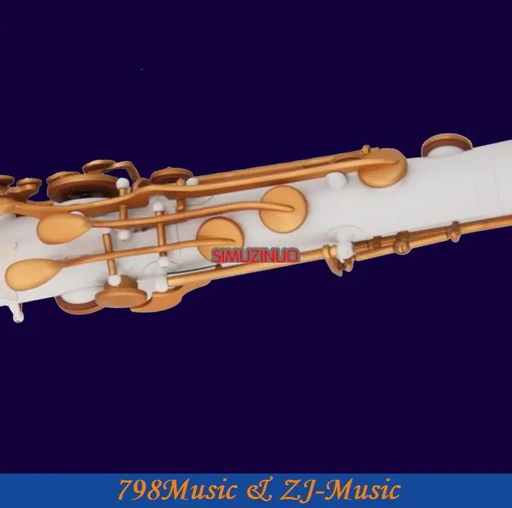 Тенор Си-бемоль фарфоровый саксофон белый корпус и атласные Золотые ключи Новинка
