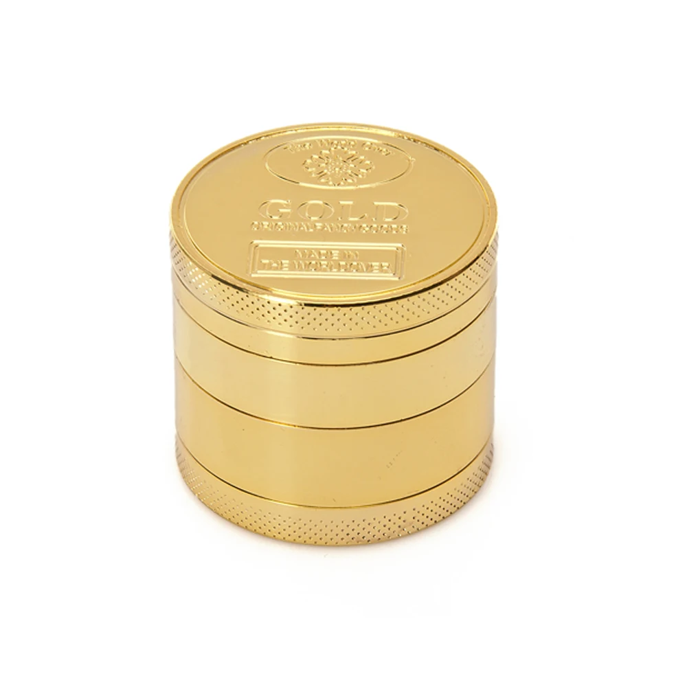

Creative Mini 40mm 50mm Metal Zinc Alloy Gold Coin Shape Herb Crusher Smoking Herbal Spice Pollen Hand Muller Tobacco Grinder