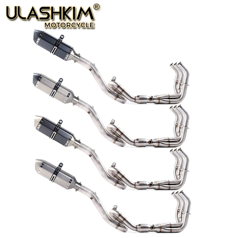 

Motorcycle Carbon Fiber Colors Exhaust Muffler Escape Full System Slip On Middle pipe For yamaha MT-09 FZ-09 MT09 FZ09 2014-2018