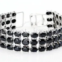 Сапфировый Браслет,, браслет-цепочка, идеальные ювелирные изделия, настоящие и натуральные сапфировые синие драгоценные камни, 0.6CT* 75 шт, драгоценные камни#14090921