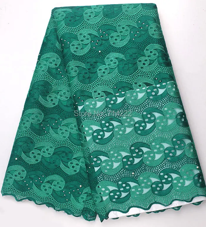 5 yards teal green African french lace tulle fabric Nigeria sewing ...