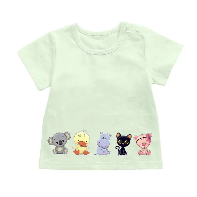 Cartoon Cute Animals Iron on Transfers For Clothing Fabric Baby Kids