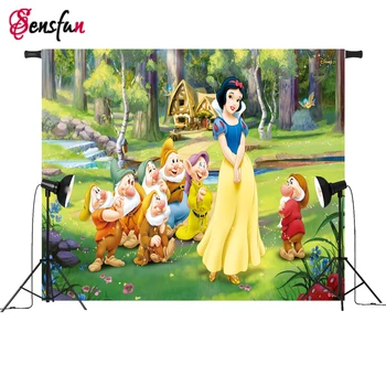 

Vinyl Cloth Background Snow White Cinderella Princess Fairy Forest Photography Backdrop Photo Studio 7x5ft