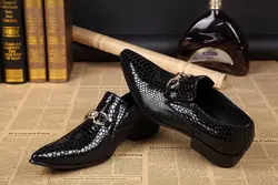 Черные весенние оксфорды кожаные туфли Мужские модельные туфли ручной работы из натуральной кожи без шнуровки змеиной итальянская
