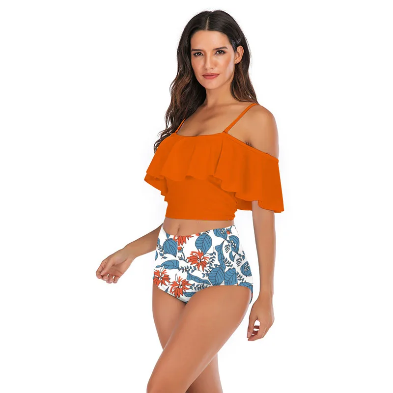 

Women Bikini 2019 High Waist Swimsuits Ruffles Bikinis Swimming Suit For Womens Push Up Bathing Suits Swimwear Set