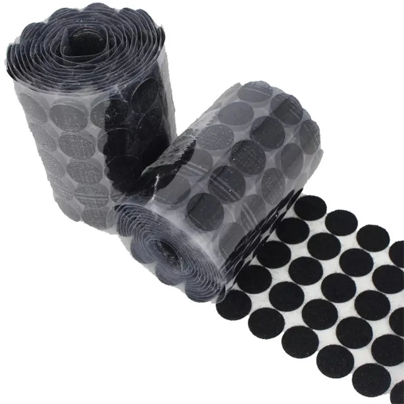 

100pair Self Adhesive Fastener Tape Hook Loop Magic Round Double Side Sticker Nylon Table Chair Feet Strong Glue 10/15/20/25mm