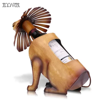 

Tooarts Lion Wine Holder Wine shelf Metal Sculpture Practical sculpture Home decoration Interior nichos para decoracao