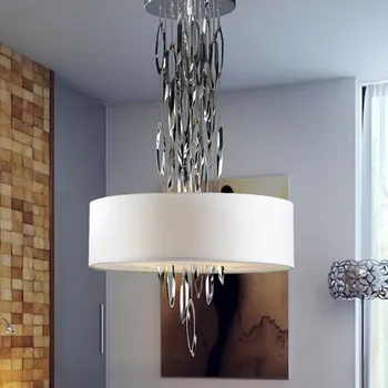 

Creative Design Modern Stainless Steel Pendant Lamp American Art Cloth Hanging Light for Dinging Room Living Room Indoor Lamp
