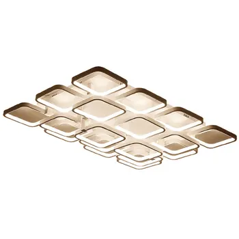 

Black or White Modern LED ceiling lights for living dining bed room Rectangle remote control Dimming luxury ceiling lamp fixture